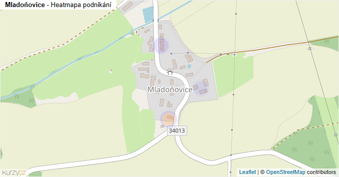Mladoňovice - mapa podnikání
