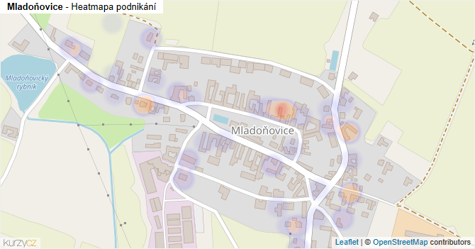 Mladoňovice - mapa podnikání