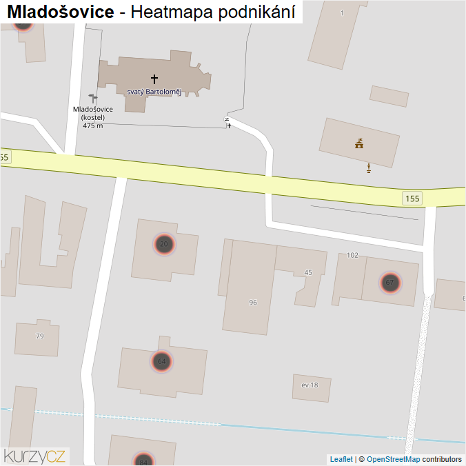 Mapa Mladošovice - Firmy v obci.