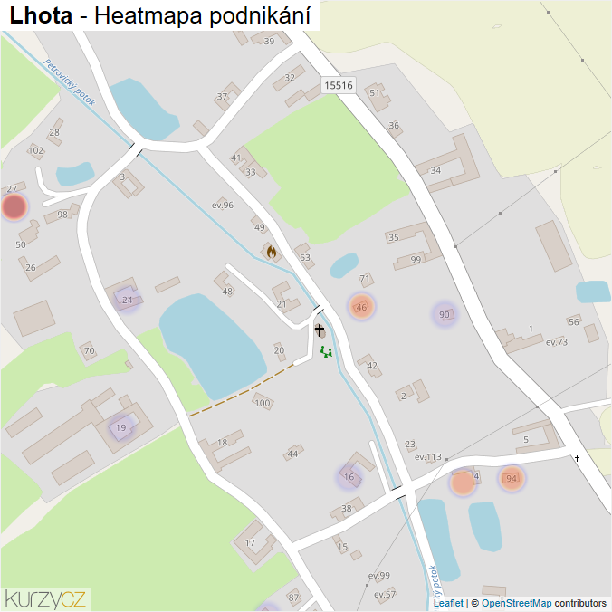 Mapa Lhota - Firmy v části obce.