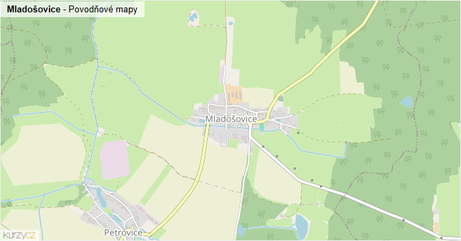 Mladošovice - záplavové mapy stoleté vody