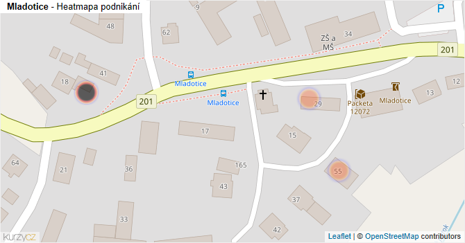 Mladotice - mapa podnikání