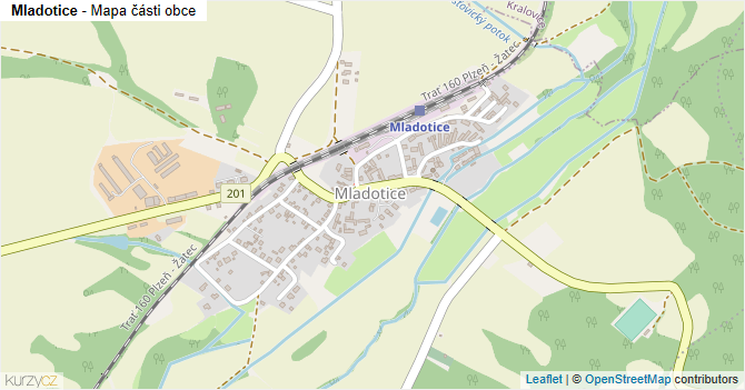 Mladotice - mapa části obce