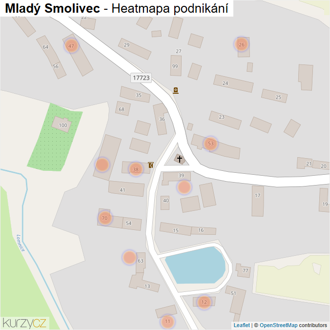 Mapa Mladý Smolivec - Firmy v obci.
