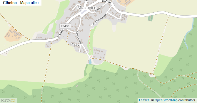 Cihelna - mapa ulice