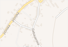 Gebauerova v obci Mlázovice - mapa ulice