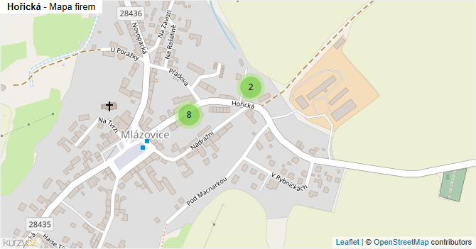Hořická - mapa firem