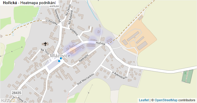Hořická - mapa podnikání