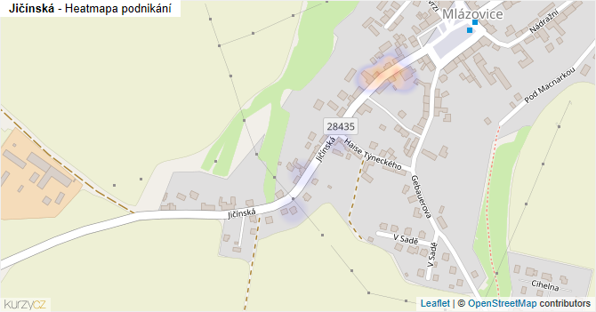 Jičínská - mapa podnikání