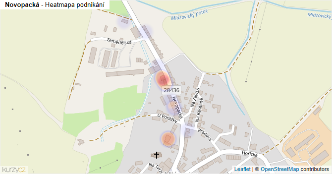 Novopacká - mapa podnikání