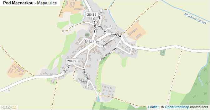 Pod Macnarkou - mapa ulice