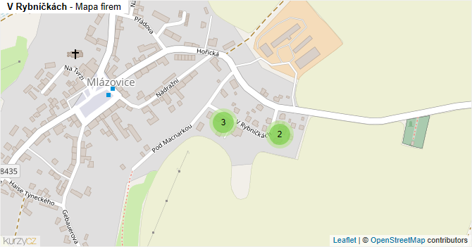 V Rybníčkách - mapa firem