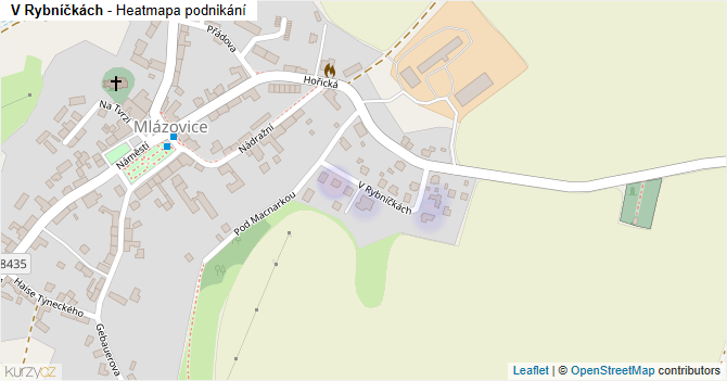 V Rybníčkách - mapa podnikání