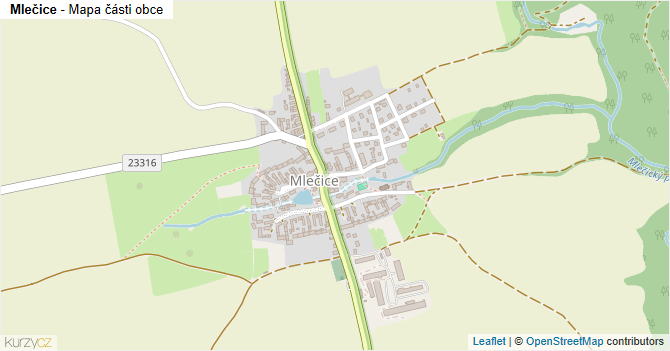 Mlečice - mapa části obce