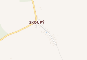 Skoupý v obci Mlečice - mapa části obce
