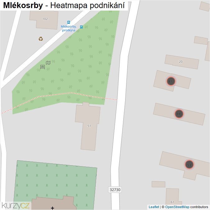 Mapa Mlékosrby - Firmy v obci.