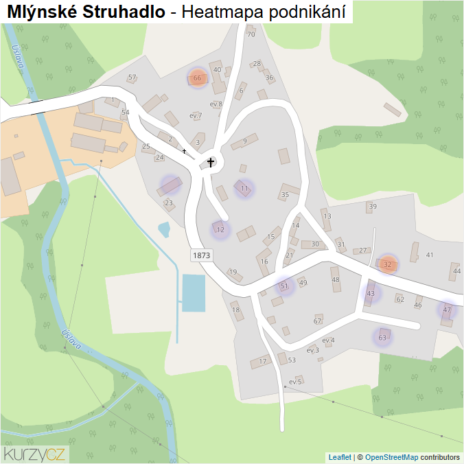 Mapa Mlýnské Struhadlo - Firmy v části obce.