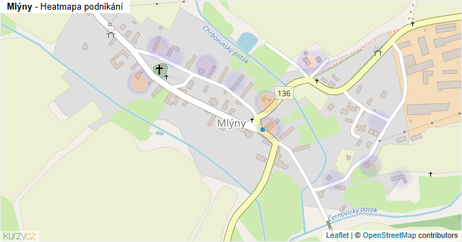 Mlýny - mapa podnikání