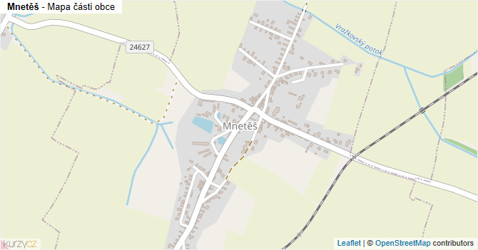 Mnetěš - mapa části obce