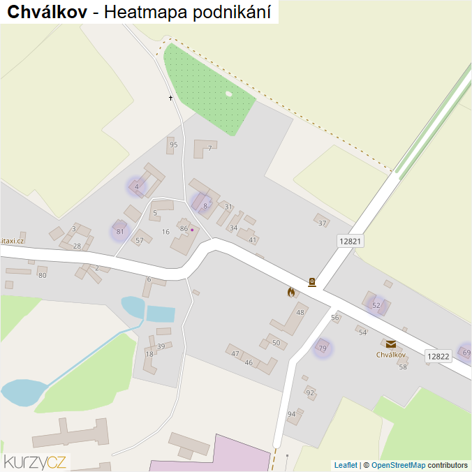 Mapa Chválkov - Firmy v části obce.