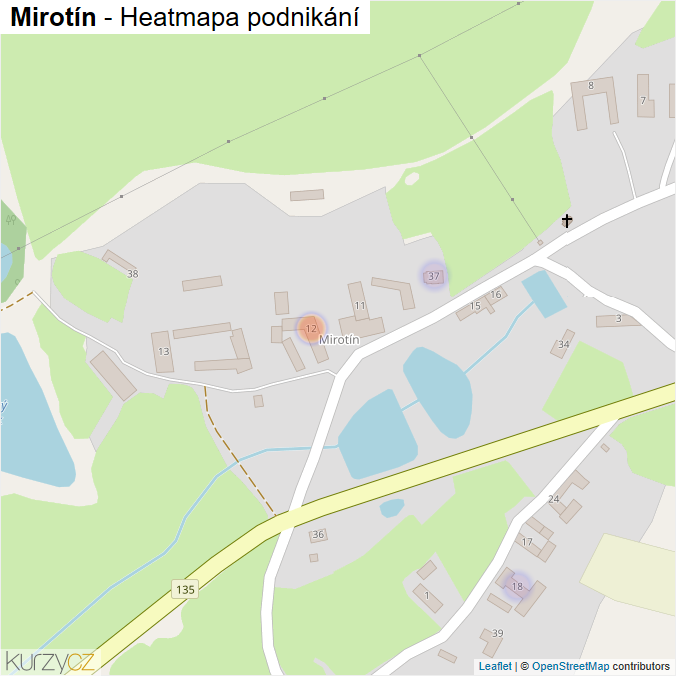 Mapa Mirotín - Firmy v části obce.