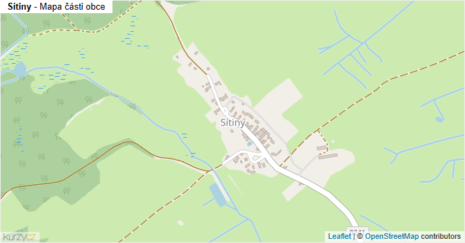 Sítiny - mapa části obce