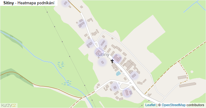 Sítiny - mapa podnikání