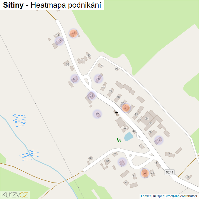 Mapa Sítiny - Firmy v části obce.