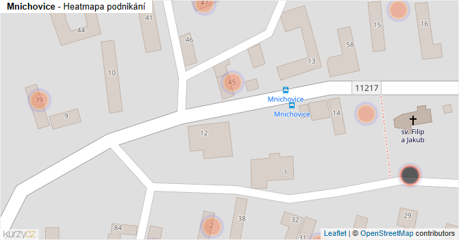 Mnichovice - mapa podnikání