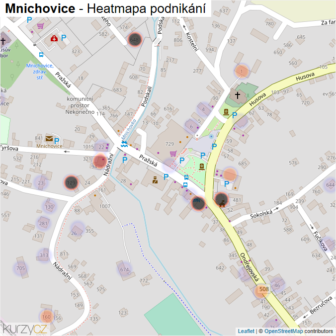 Mapa Mnichovice - Firmy v obci.
