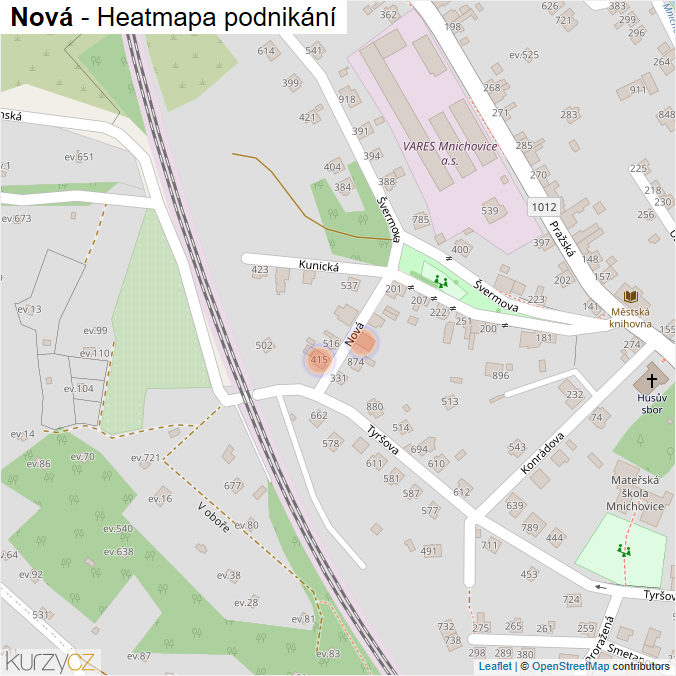 Mapa Nová - Firmy v ulici.
