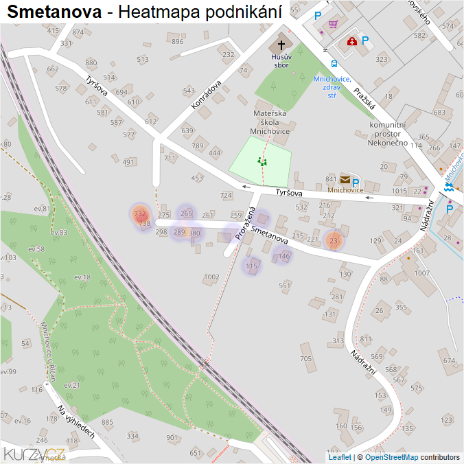 Mapa Smetanova - Firmy v ulici.