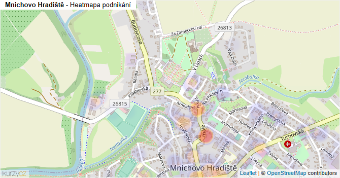 Mnichovo Hradiště - mapa podnikání