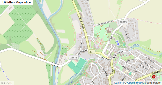 Bělidla - mapa ulice