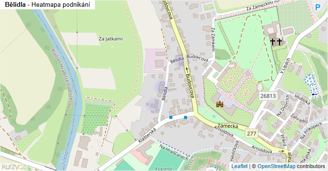 Bělidla - mapa podnikání