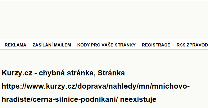 Černá silnice - mapa podnikání