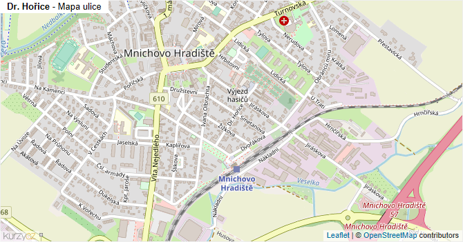 Dr. Hořice - mapa ulice