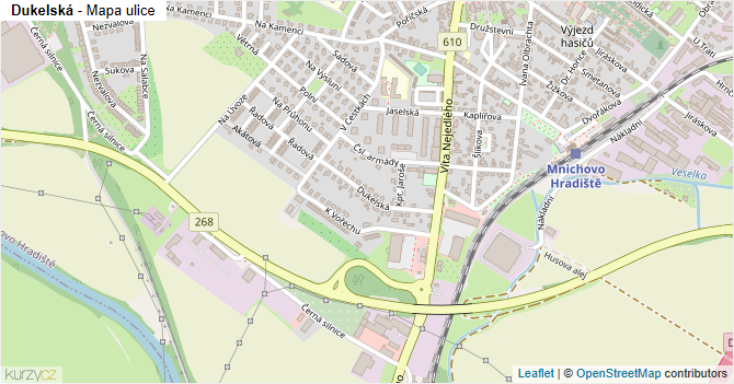 Dukelská - mapa ulice