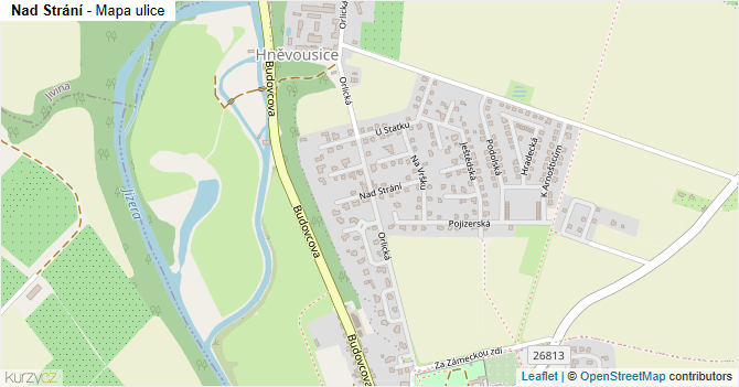 Nad Strání - mapa ulice