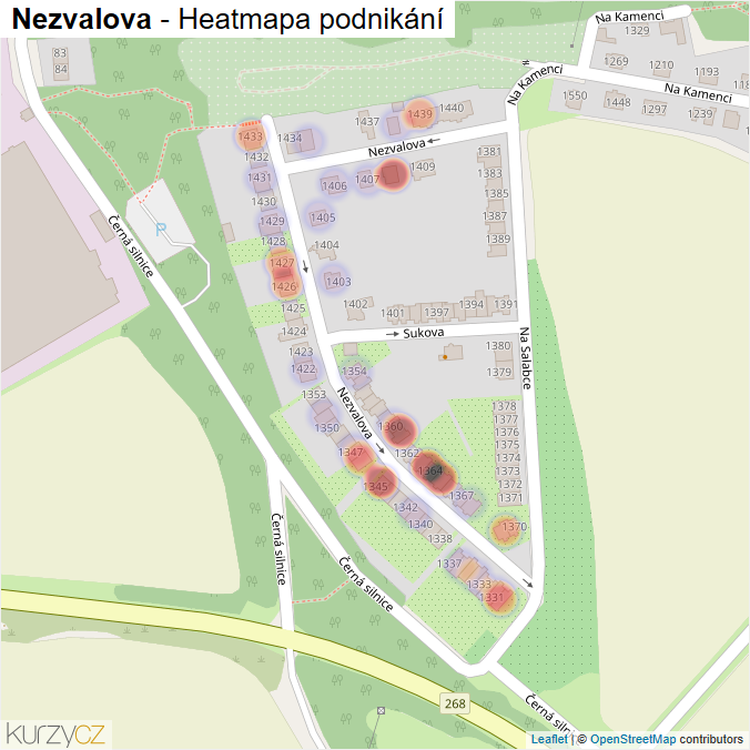 Mapa Nezvalova - Firmy v ulici.