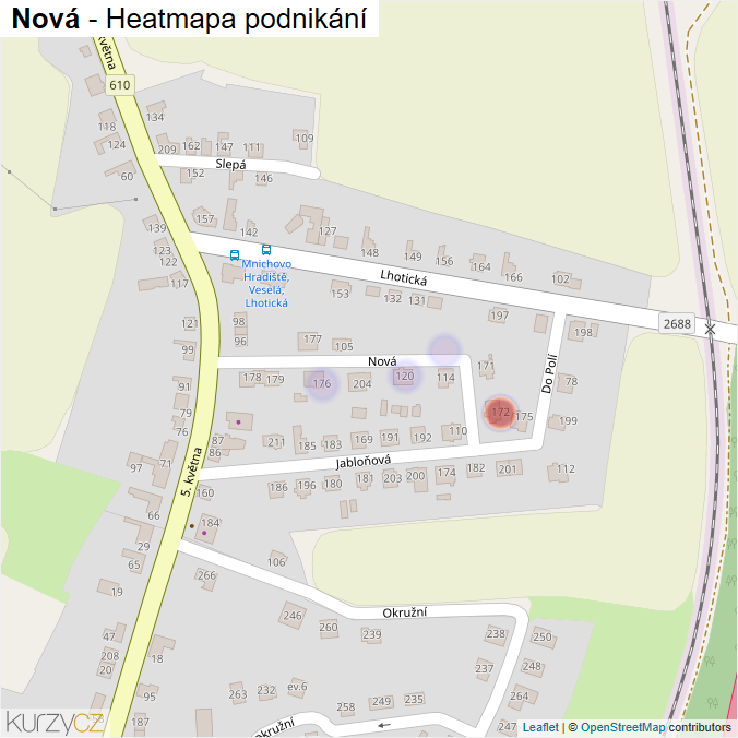 Mapa Nová - Firmy v ulici.
