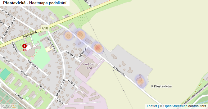 Přestavlcká - mapa podnikání