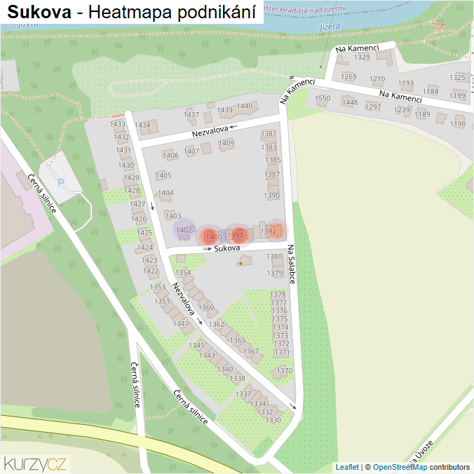 Mapa Sukova - Firmy v ulici.
