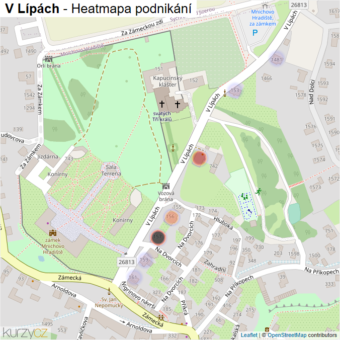 Mapa V Lípách - Firmy v ulici.