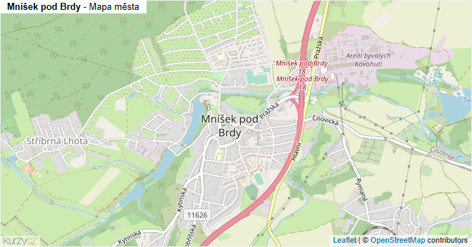 Mníšek pod Brdy - mapa města