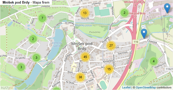 Mníšek pod Brdy - mapa firem