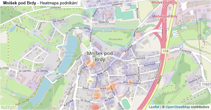 Mníšek pod Brdy - mapa podnikání