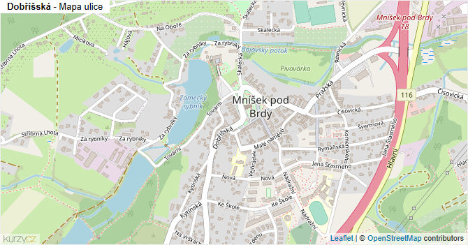 Dobříšská - mapa ulice