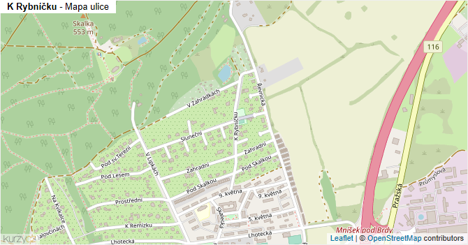K Rybníčku - mapa ulice