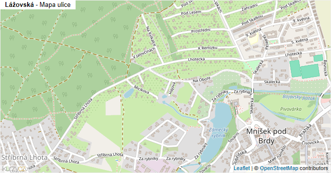 Lážovská - mapa ulice